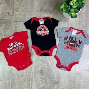 3 UNLV Football Onesies Retro Hey Reb Logo 0-3 Months